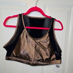 Fabletics Gold and Mesh Sports Bra, 2X, NWT